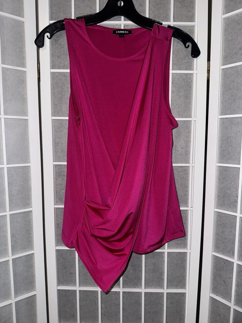 Express Hot Pink Drape Front Sleeveless Blouse Size Small